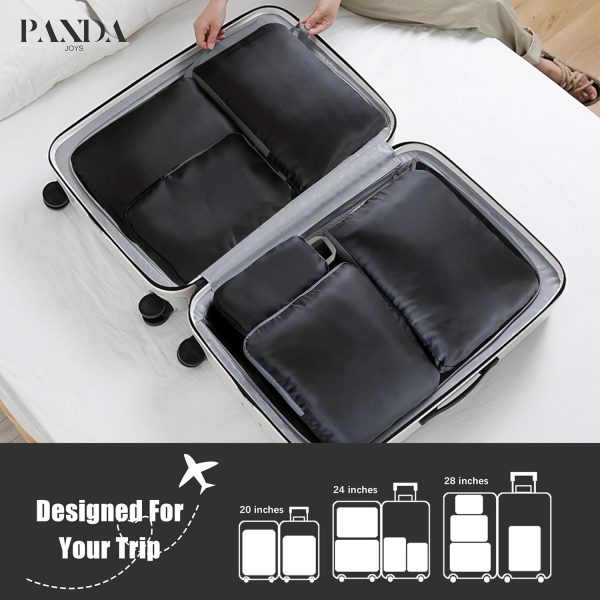 4 Set Compression Packing Cubes Organizers, Black - Image 6