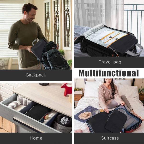 4 Set Compression Packing Cubes Organizers, Black - Image 7