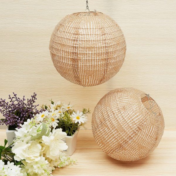 Print Burlap Paper Lanterns Round Chinese Paper Lanterns Decorative Farmhouse Classroom Decor Home Sweet Classroom Birthday Party Ceremonial Event(6 Pcs) - Image 4