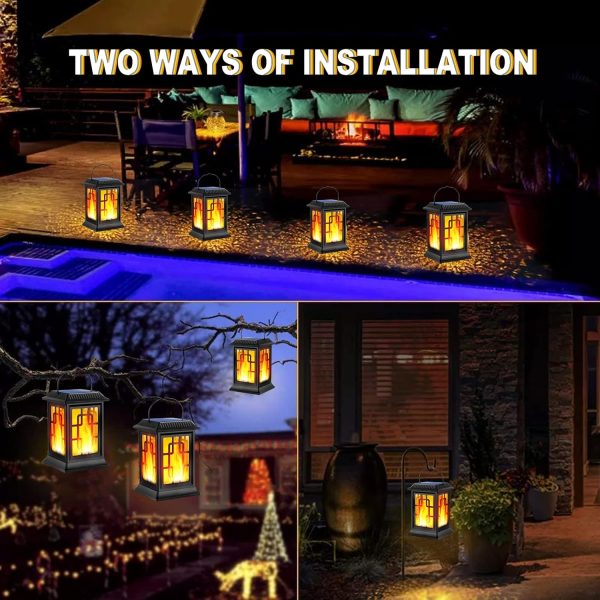 Solar Lanterns - Outdoor Waterproof Hanging Solar-Powered LED Lanterns for Patio, Pathway, Deck & Yard (2 Pack) - Image 7